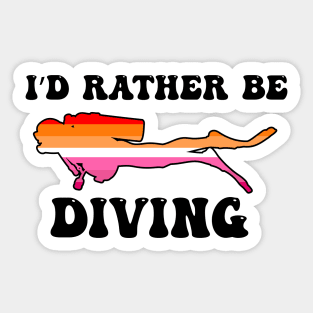 I'd Rather Be Diving: Lesbian Pride Sticker